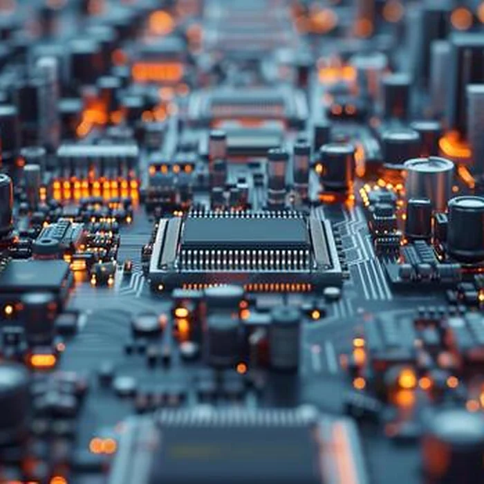 Close-up of an electronic circuit board